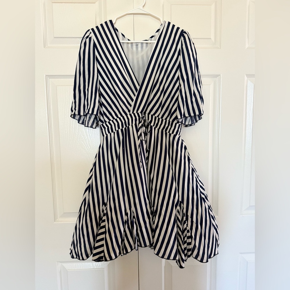 Striped V-Neck Dress